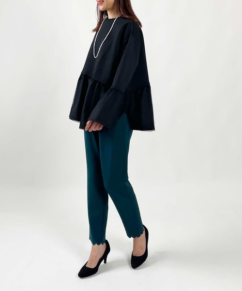 PICCIN(ピッチン)の「【WEB限定】ダンボールニット 裾&袖チュール 長袖プルオーバー(Tシャツ/カットソー・レディース・オフホワイト/チャコールグレー/ブラック・M/L)」の19枚目の写真