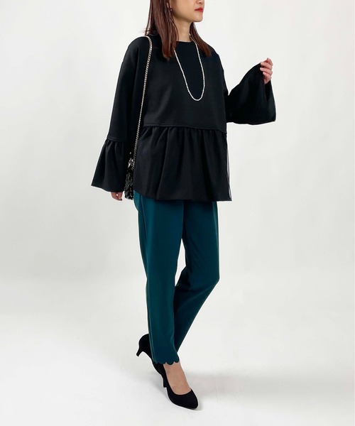 PICCIN(ピッチン)の「【WEB限定】ダンボールニット 裾&袖チュール 長袖プルオーバー(Tシャツ/カットソー・レディース・オフホワイト/チャコールグレー/ブラック・M/L)」の21枚目の写真