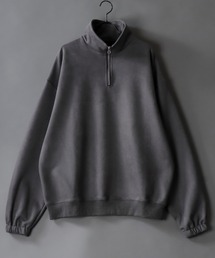 half zip cut suede big pullover /ハーフジップ カットスウェード ビッグプルオーバー