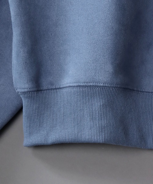 SITRY(シトリー)の「half zip cut suede big pullover /ハーフジップ カットスウェード ビッグプルオーバー(スウェット・メンズ・ブラック/サックスブルー/チャコールグレー/オフホワイト・M/L/XL)」の6枚目の写真