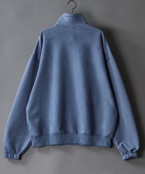 SITRY(シトリー)の「half zip cut suede big pullover /ハーフジップ カットスウェード ビッグプルオーバー(スウェット・メンズ・ブラック/サックスブルー/チャコールグレー/オフホワイト・M/L/XL)」の8枚目の写真