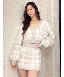 GYDA | 【セットアップ着用可】2WAYシャギーCHECK PATTERN ニット トップス(ニット/セーター)