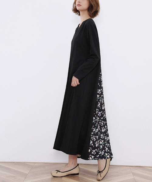Doux Belle(ドゥーベル)の「バックスリット異素材mix長袖ワンピ(ワンピース・レディース・ホワイト/その他2/ブラック/グレー/ベージュ/ピンク/その他1/カーキ・FREE)」の18枚目の写真