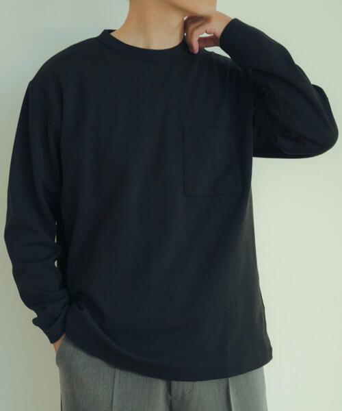 ITEMS URBANRESEARCH（アイテムズ アーバンリサーチ）の「発熱機能 ナガソデムジカットソー（Tシャツ/カットソー・メンズ・ブルー/モカ/ホワイト/ブラック・MEDIUM/LARGE）」の3枚目の写真