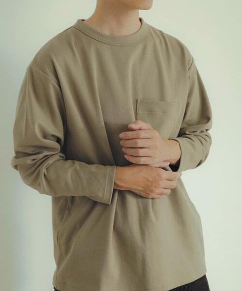 ITEMS URBANRESEARCH（アイテムズ アーバンリサーチ）の「発熱機能 ナガソデムジカットソー（Tシャツ/カットソー・メンズ・ブルー/モカ/ホワイト/ブラック・MEDIUM/LARGE）」の4枚目の写真