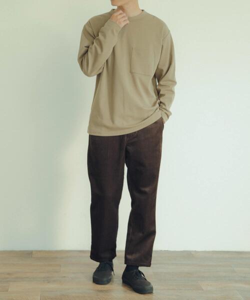 ITEMS URBANRESEARCH（アイテムズ アーバンリサーチ）の「発熱機能 ナガソデムジカットソー（Tシャツ/カットソー・メンズ・ブルー/モカ/ホワイト/ブラック・MEDIUM/LARGE）」の6枚目の写真