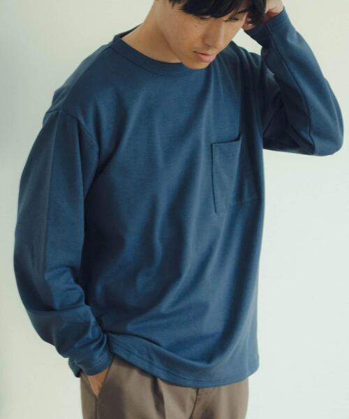 ITEMS URBANRESEARCH（アイテムズ アーバンリサーチ）の「発熱機能 ナガソデムジカットソー（Tシャツ/カットソー・メンズ・ブルー/モカ/ホワイト/ブラック・MEDIUM/LARGE）」の21枚目の写真