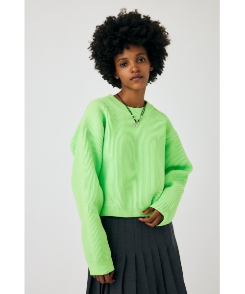 MOUSSY(マウジー)の「OVERSIZED ニット(ニット/セーター・レディース・ピンク/ライム/ネイビー/オレンジ系その他・FREE)」の2枚目の写真