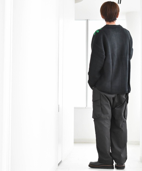 Anytime Songs（エニータイムソングス）の「フラワージャガード柄 襟付きカーディガン（カーディガン/ボレロ・メンズ・グリーン/ブラウン/ブラック・MEDIUM/LARGE/X-LARGE）」の6枚目の写真