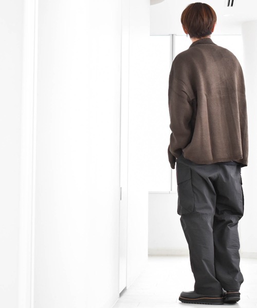 Anytime Songs（エニータイムソングス）の「フラワージャガード柄 襟付きカーディガン（カーディガン/ボレロ・メンズ・グリーン/ブラウン/ブラック・MEDIUM/LARGE/X-LARGE）」の13枚目の写真