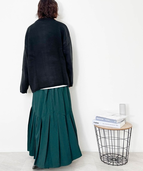 Anytime Songs（エニータイムソングス）の「フラワージャガード柄 襟付きカーディガン（カーディガン/ボレロ・メンズ・グリーン/ブラウン/ブラック・MEDIUM/LARGE/X-LARGE）」の10枚目の写真