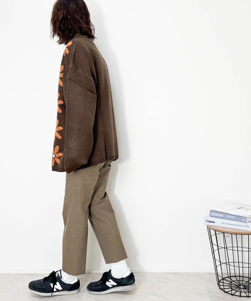 Anytime Songs（エニータイムソングス）の「フラワージャガード柄 襟付きカーディガン（カーディガン/ボレロ・メンズ・グリーン/ブラウン/ブラック・MEDIUM/LARGE/X-LARGE）」の16枚目の写真