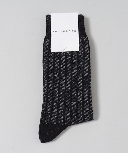 THE SHOP TK （ザ ショップ ティーケー ）の「◆シャドーチェック柄ソックス（ソックス/靴下・メンズ・ブラック/ライトベージュ/ブルー系その他/ブラック系3・00）」の3枚目の写真