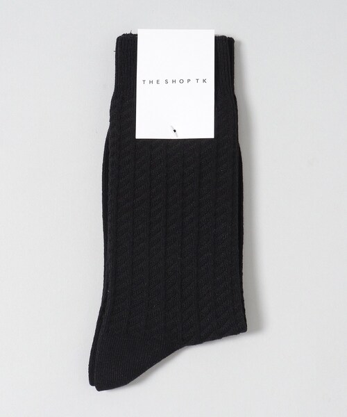 THE SHOP TK （ザ ショップ ティーケー ）の「◆シャドーチェック柄ソックス（ソックス/靴下・メンズ・ブラック/ライトベージュ/ブルー系その他/ブラック系3・00）」の2枚目の写真