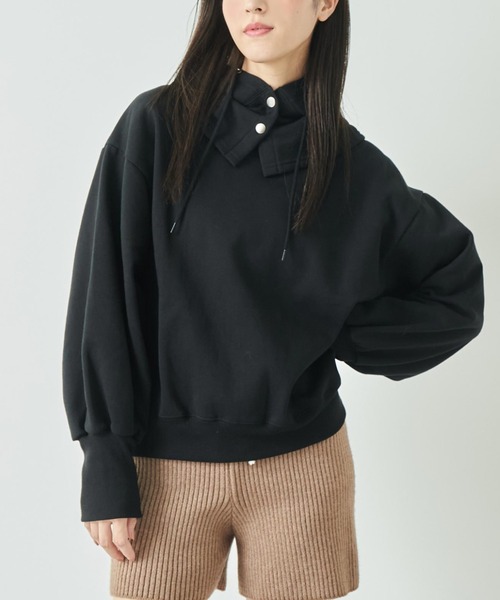 ANAP(アナップ)の「バラクラバ付き裏起毛スウェットトレーナー(パーカー・レディース・ブラック/ネイビー/ライトグレー・FREE)」の1枚目の写真