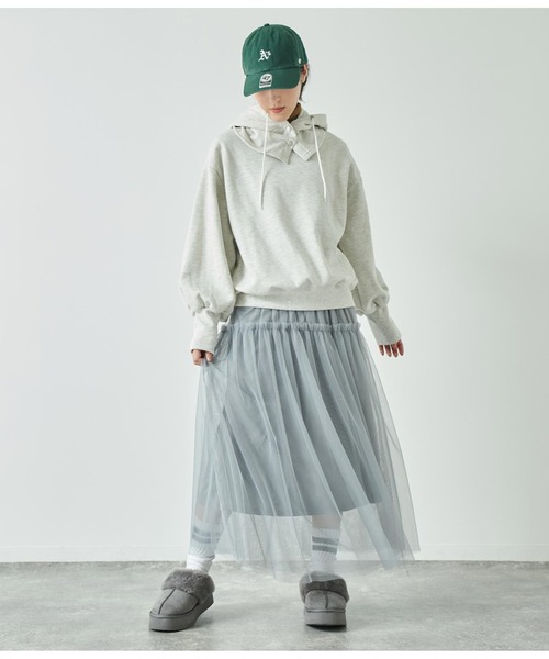 ANAP(アナップ)の「バラクラバ付き裏起毛スウェットトレーナー(パーカー・レディース・ブラック/ネイビー/ライトグレー・FREE)」の16枚目の写真