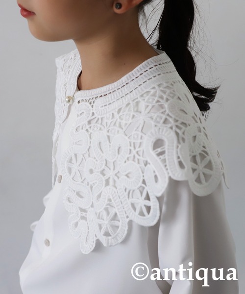 antiqua（アンティカ）の「ビッグレースカラー（付け襟・キッズ・ホワイト・FREE）」の12枚目の写真