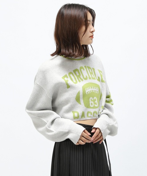 Anui（アニュイ）の「【UNISEX/選べる着丈】カレッジジャガードニットプルオーバー（ニット/セーター・レディース・ネイビー/オートミール・MEDIUM/SMALL）」の10枚目の写真
