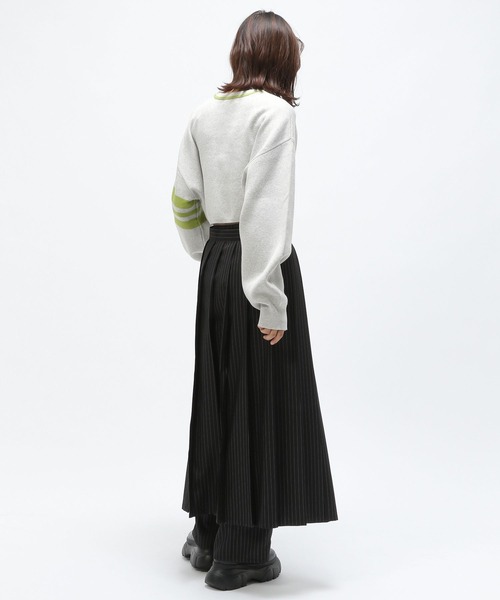 Anui（アニュイ）の「【UNISEX/選べる着丈】カレッジジャガードニットプルオーバー（ニット/セーター・レディース・ネイビー/オートミール・MEDIUM/SMALL）」の14枚目の写真