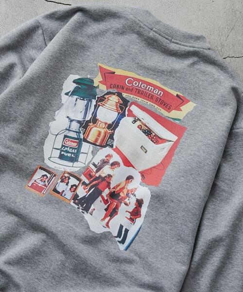 COLEMAN（コールマン）の「COLEMAN（コールマン）別注プリント裏毛クルーネックスウェット23AW（スウェット・メンズ・ダークグリーン/ネイビー/グレー/オフホワイト・S/M/L/XL）」の3枚目の写真