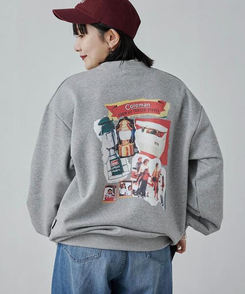 COLEMAN（コールマン）の「COLEMAN（コールマン）別注プリント裏毛クルーネックスウェット23AW（スウェット・メンズ・ダークグリーン/ネイビー/グレー/オフホワイト・S/M/L/XL）」の15枚目の写真