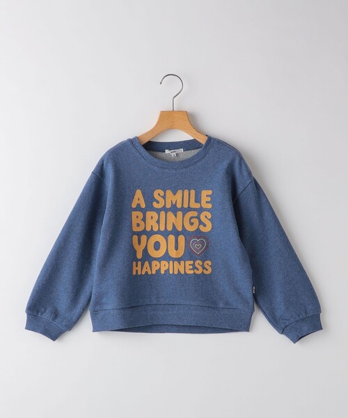 SHIPS（シップス）の「SHIPS KIDS:100～125cm / ガーゼ 裏毛 メッセージ スウェット（Tシャツ/カットソー・キッズ・ブルー/ライトグレー・SMALL/MEDIUM）」の2枚目の写真