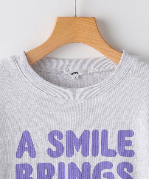 SHIPS（シップス）の「SHIPS KIDS:100～125cm / ガーゼ 裏毛 メッセージ スウェット（Tシャツ/カットソー・キッズ・ブルー/ライトグレー・SMALL/MEDIUM）」の4枚目の写真
