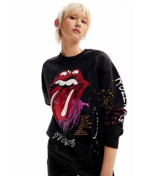 Desigual（デシグアル）の「The Rolling Stones スプラッター スウェットシャツ（スウェット・レディース・ブラック・L/S/M/XL/XXL）」の3枚目の写真