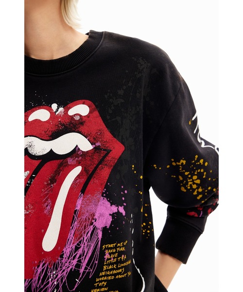 Desigual（デシグアル）の「The Rolling Stones スプラッター スウェットシャツ（スウェット・レディース・ブラック・L/S/M/XL/XXL）」の6枚目の写真
