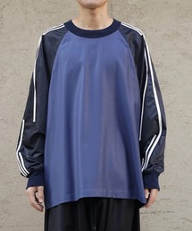 【my beautiful landlet】MATERIAL MIX・GIMMICK LINE RAGLAN PULLOVER