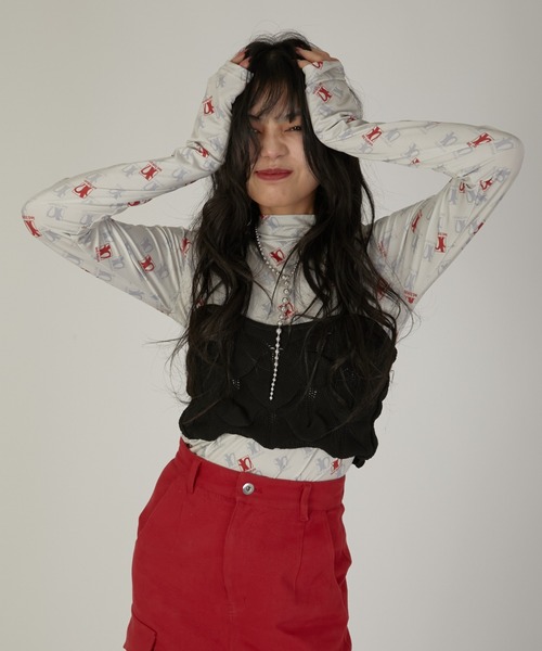led.tokyo（レッドトウキョウ）の「【led.tokyo】HIGH NECK ORIGINAL PRINT TOPS（その他トップス・レディース・ブラック/グレー/レッド・FREE）」の22枚目の写真