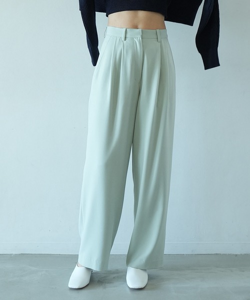 CLANE（クラネ）の「BASIC TUCK PANTS（その他パンツ・レディース・アイボリー/ベージュ/ミント/ネイビー・0/1/2）」の3枚目の写真