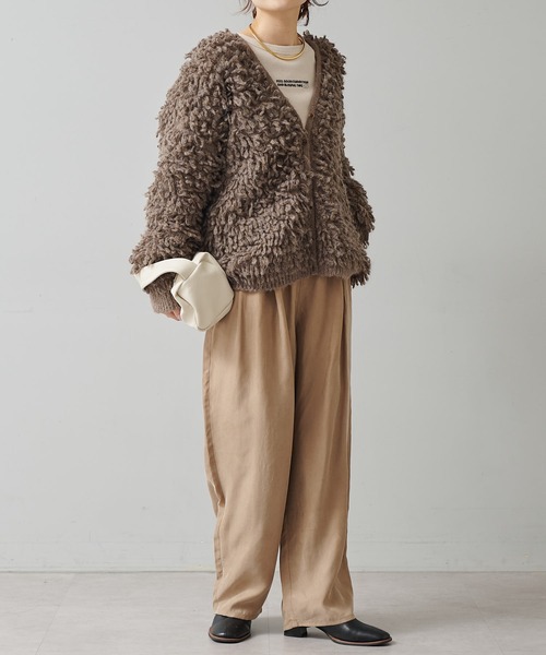 PUAL CE CIN（ピュアルセシン）の「パウダーサテンイージーパンツ（その他パンツ・レディース・ベージュ/ブラック/アイボリー・FREE）」の18枚目の写真