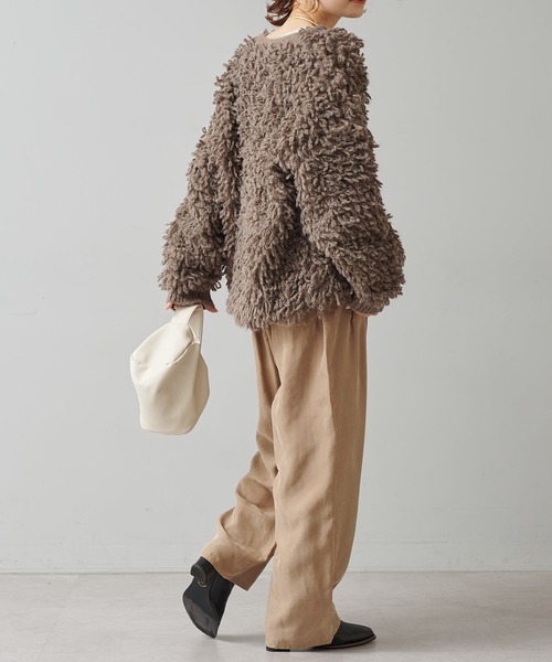 PUAL CE CIN（ピュアルセシン）の「パウダーサテンイージーパンツ（その他パンツ・レディース・ベージュ/ブラック/アイボリー・FREE）」の17枚目の写真