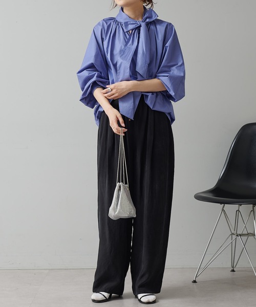 PUAL CE CIN（ピュアルセシン）の「パウダーサテンイージーパンツ（その他パンツ・レディース・ベージュ/ブラック/アイボリー・FREE）」の21枚目の写真
