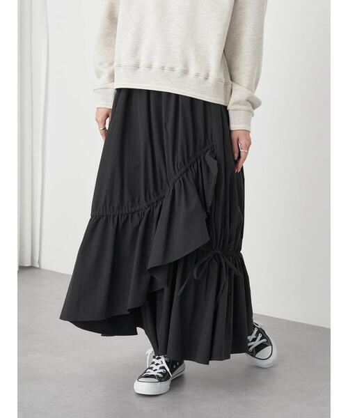 earth music&ecology(アースミュージックアンドエコロジー)の「アシメギャザーヘムスカート(スカート・レディース・パープル/ブラック/その他14・FREE)」の20枚目の写真