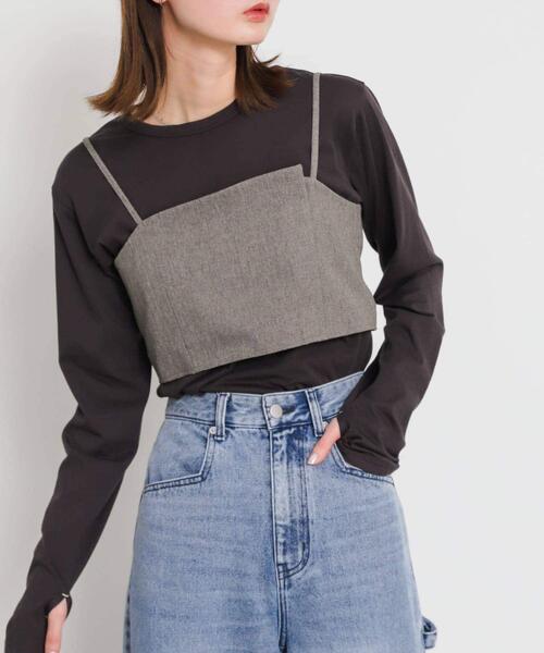 SENSE OF PLACE by URBAN RESEARCH（センスオブプレイスバイアーバンリサーチ）の「キャミソールビスチェ（キャミソール・レディース・グレー/ベージュ/ブラック・ONE）」の3枚目の写真