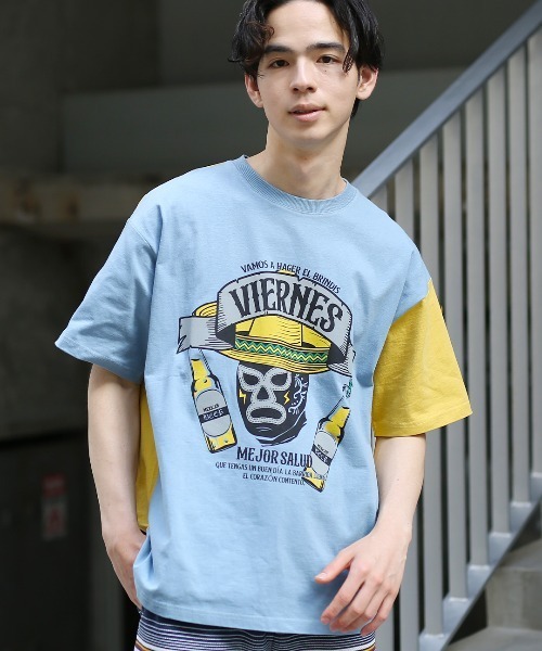 チチカカ(チチカカ)の「USAコットン お酒ルチャプリントTシャツ【ユニセックス】(Tシャツ/カットソー・メンズ・その他1/ホワイト/ブラック・LARGE/MEDIUM)」の3枚目の写真