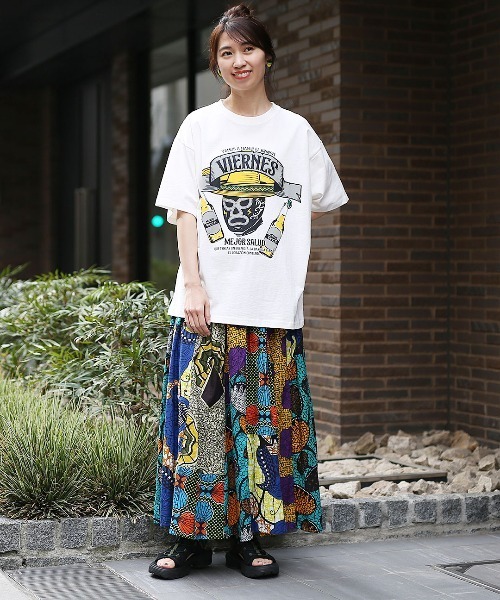 チチカカ(チチカカ)の「USAコットン お酒ルチャプリントTシャツ【ユニセックス】(Tシャツ/カットソー・メンズ・その他1/ホワイト/ブラック・LARGE/MEDIUM)」の4枚目の写真