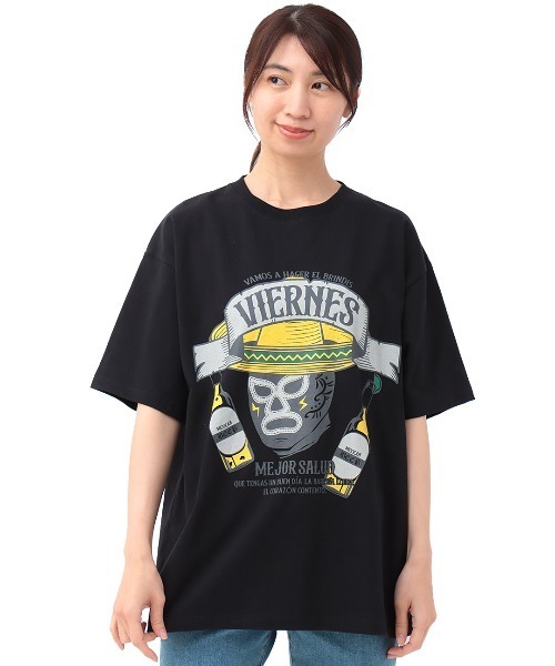 チチカカ(チチカカ)の「USAコットン お酒ルチャプリントTシャツ【ユニセックス】(Tシャツ/カットソー・メンズ・その他1/ホワイト/ブラック・LARGE/MEDIUM)」の10枚目の写真