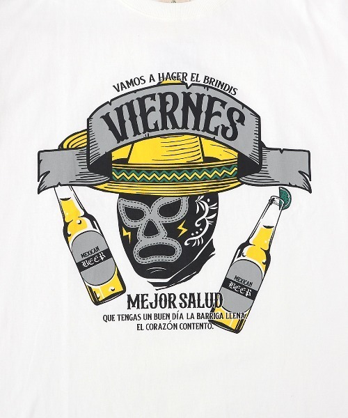 チチカカ(チチカカ)の「USAコットン お酒ルチャプリントTシャツ【ユニセックス】(Tシャツ/カットソー・メンズ・その他1/ホワイト/ブラック・LARGE/MEDIUM)」の15枚目の写真