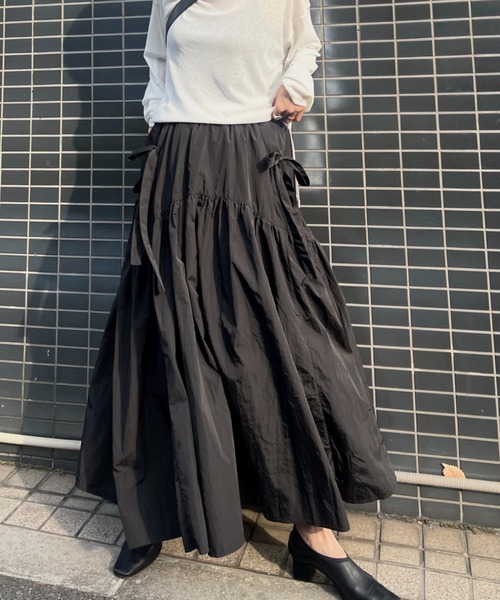 y/m(イム)の「タフタギャザーリボンスカート(スカート・レディース・ブルー/ブラック・FREE)」の15枚目の写真
