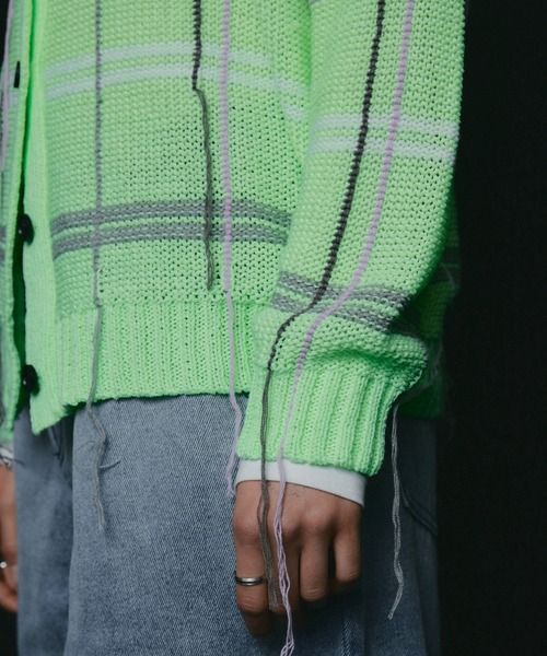 led.tokyo（レッドトウキョウ）の「【led.tokyo】オーバーチェックカーディガン（カーディガン/ボレロ・レディース・グレー/グリーン・FREE）」の13枚目の写真