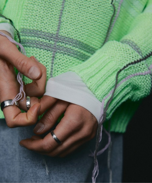 led.tokyo（レッドトウキョウ）の「【led.tokyo】オーバーチェックカーディガン（カーディガン/ボレロ・レディース・グレー/グリーン・FREE）」の12枚目の写真