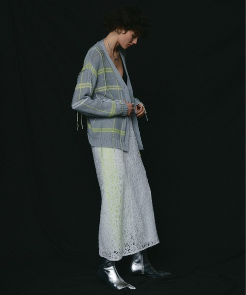 led.tokyo（レッドトウキョウ）の「【led.tokyo】オーバーチェックカーディガン（カーディガン/ボレロ・レディース・グレー/グリーン・FREE）」の17枚目の写真