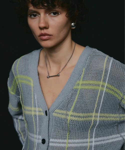 led.tokyo（レッドトウキョウ）の「【led.tokyo】オーバーチェックカーディガン（カーディガン/ボレロ・レディース・グレー/グリーン・FREE）」の11枚目の写真