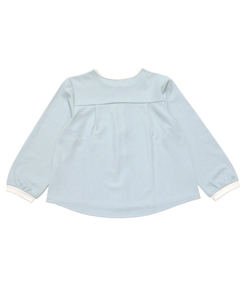 TOKYO SHIRTS（トウキョウシャツ）の「配色センターシーム 長袖ブラウス（Tシャツ/カットソー・レディース・ネイビー/ブルーグリーン/アイボリー・L/M）」の10枚目の写真