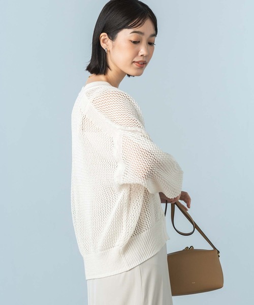 Gready Brilliant(グレディブリリアン)の「ギマメッシュVネックカーディガン(カーディガン/ボレロ・レディース・オフホワイト/ライトグレー/イエロー・FREE)」の10枚目の写真
