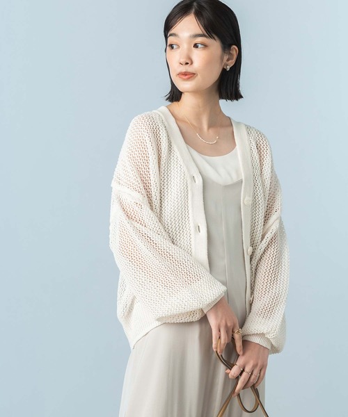 Gready Brilliant(グレディブリリアン)の「ギマメッシュVネックカーディガン(カーディガン/ボレロ・レディース・オフホワイト/ライトグレー/イエロー・FREE)」の12枚目の写真