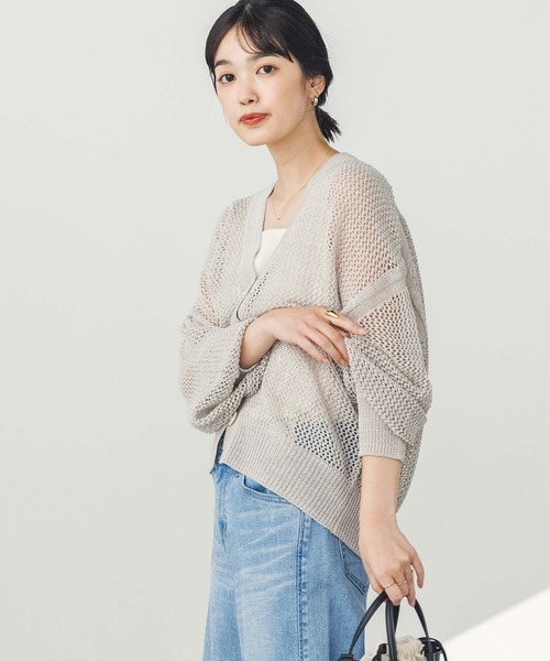 Gready Brilliant(グレディブリリアン)の「ギマメッシュVネックカーディガン(カーディガン/ボレロ・レディース・オフホワイト/ライトグレー/イエロー・FREE)」の17枚目の写真